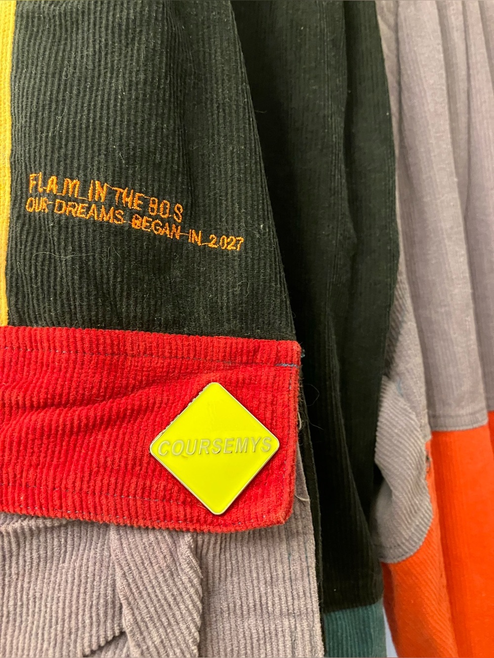 Coursemys MMUSEUM Colorblock Utility Corduroy Cargo Pants - Multicolor XL - Picture 4 of 9